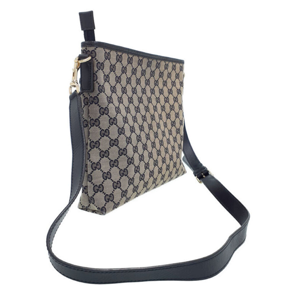 Gucci Beige Canvas Bag Messenger Web Blue GG